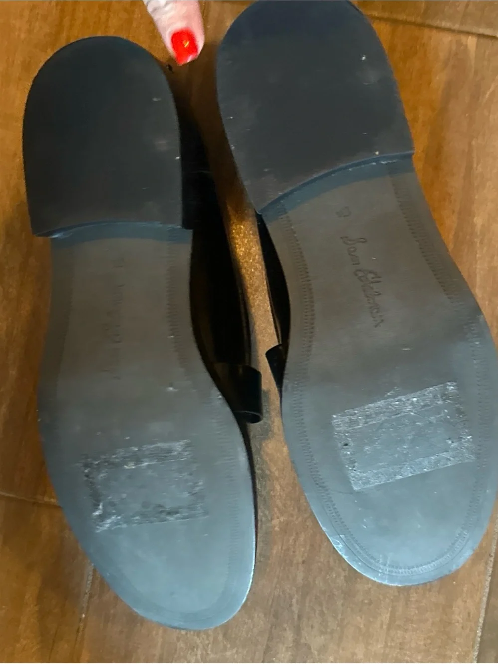 Sam Edelman Christy Black Loafers with Gold Chain